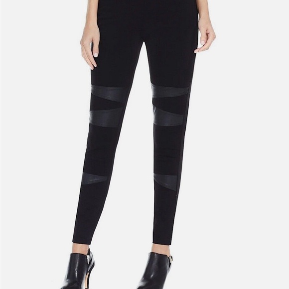 EUC Two By Vince Camuto Black Faux Leather Legging Sz 6 - Picture 2 of 5